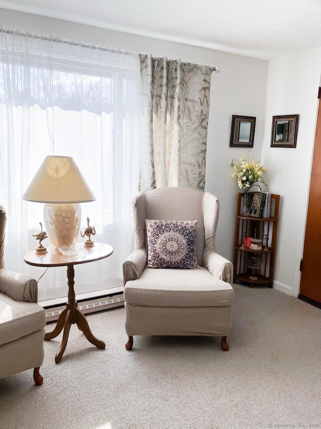 39 Mechanic St, Bristol, CT 06010 - living area featuring carpet floors and a baseboard radiator