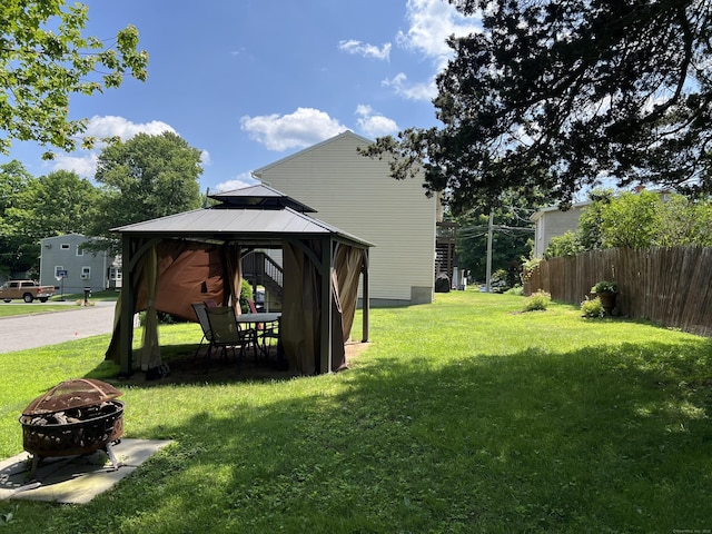 39 Mechanic St, Bristol, CT 06010 - view of yard with an outdoor fire pit and a gazebo