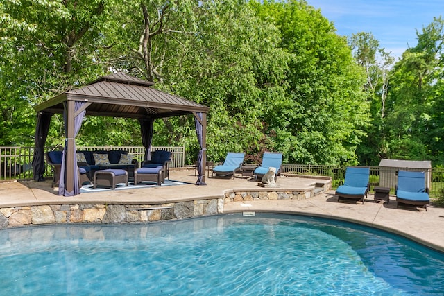 11 Delno Dr, Danbury, CT 06811 - view of swimming pool featuring an outdoor hangout area, a patio, and a gazebo