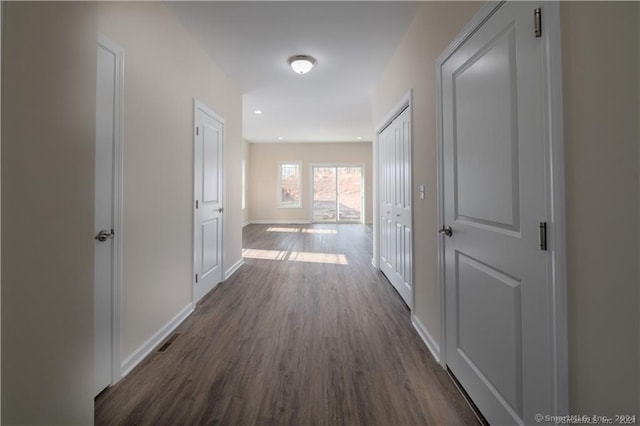 22 Lombard Cir Unit 22, North Haven, CT 06473 - hallway with dark wood-style flooring and recessed lighting