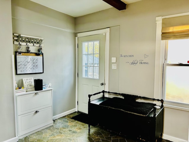 92 Curtiss St, Naugatuck, CT 06770 - bathroom featuring baseboards and stone finish floors