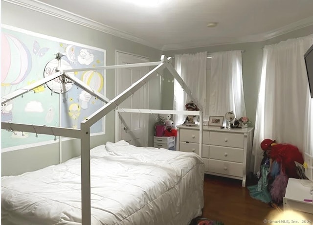 92 Curtiss St, Naugatuck, CT 06770 - bedroom featuring dark wood finished floors and ornamental molding