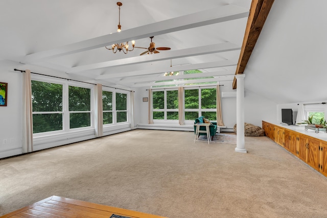19 W Hills Rd, Essex, CT 06442 - unfurnished sunroom featuring a chandelier and baseboard heating