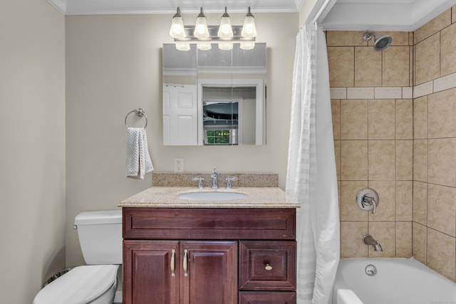 19 W Hills Rd, Essex, CT 06442 - full bath with vanity, shower / tub combo, and crown molding