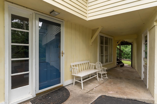 19 W Hills Rd, Essex, CT 06442 - view of exterior entry featuring a patio