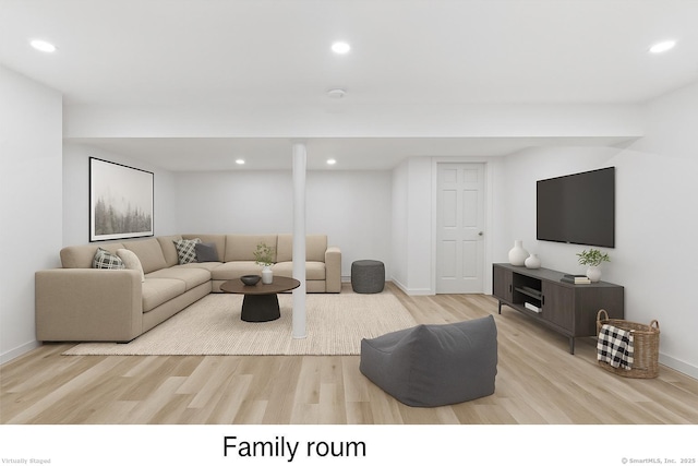 17 Avon Ln, Stamford, CT 06907 - living area with wood finished floors, recessed lighting, and baseboards