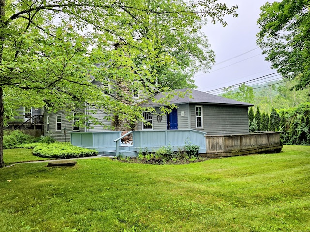 44 Wilbur Rd, Washington, CT 06777 - rear view of property featuring a deck and a yard