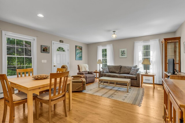 35 Whitethorn Dr, Guilford, CT 06437 - dining area with light wood-style floors, plenty of natural light, and recessed lighting