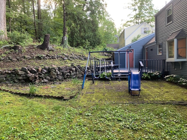 92 Jones Dr, New Britain, CT 06053 - view of yard with a wooden deck