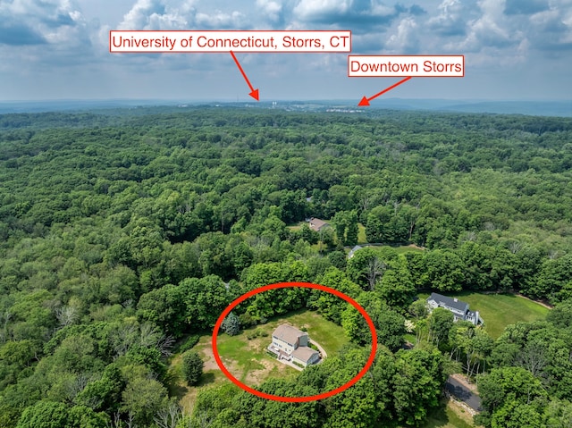 47 Davis Rd, Mansfield, CT 06268 - drone / aerial view of a heavily wooded area
