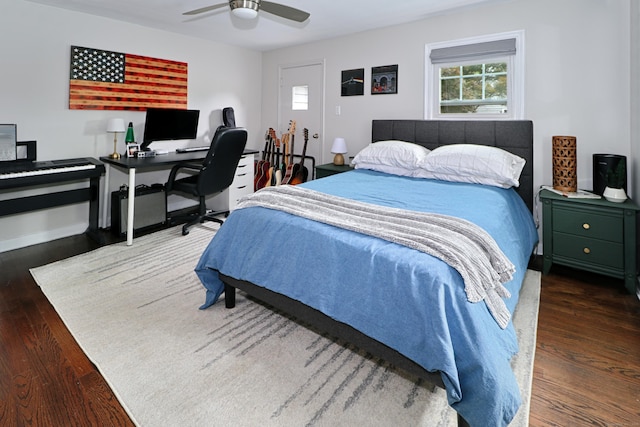 29 Bayberry Rd, Fairfield, CT 06825 - bedroom featuring wood finished floors, an office area, and a ceiling fan