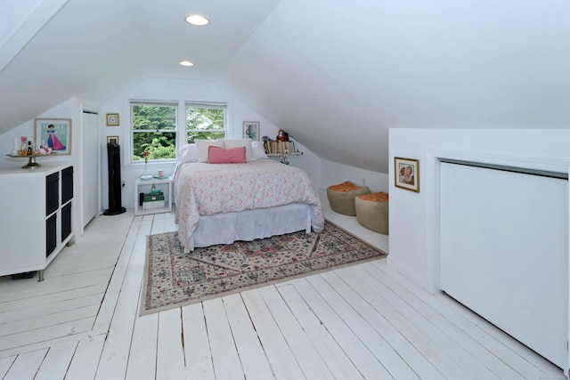 29 Bayberry Rd, Fairfield, CT 06825 - bedroom featuring lofted ceiling, recessed lighting, and light wood-type flooring