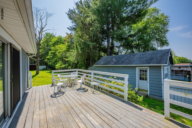 824 Torringford W St, Torrington, CT 06790 - wooden terrace featuring outdoor dining area and a lawn