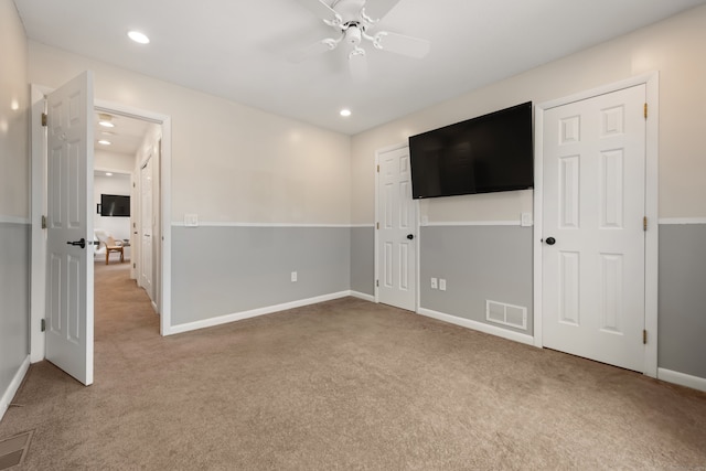 75 Brittania Rd Unit 75, Danbury, CT 06811 - unfurnished bedroom with carpet, baseboards, recessed lighting, and ceiling fan