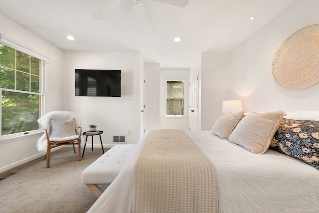 75 Brittania Rd Unit 75, Danbury, CT 06811 - carpeted bedroom with baseboards, ceiling fan, and recessed lighting