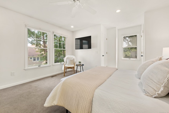 75 Brittania Rd Unit 75, Danbury, CT 06811 - carpeted bedroom with baseboards, recessed lighting, and a ceiling fan