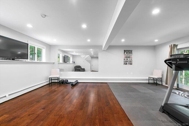 2 Round Hill Rd, Shelton, CT 06484 - workout area with wood finished floors and recessed lighting