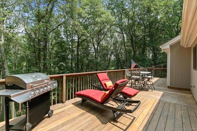 2 Round Hill Rd, Shelton, CT 06484 - wooden deck featuring a grill and outdoor dining space
