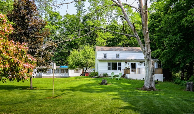 126 Christain Hill Rd, Dover, NY 12522 - view of front of home with a deck and a front lawn