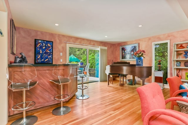 8 Hedgerow Cmn, Weston, CT 06883 - indoor dry bar featuring wood finished floors and recessed lighting