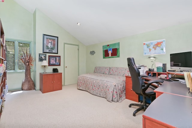 8 Hedgerow Cmn, Weston, CT 06883 - bedroom featuring carpet, a desk, and lofted ceiling