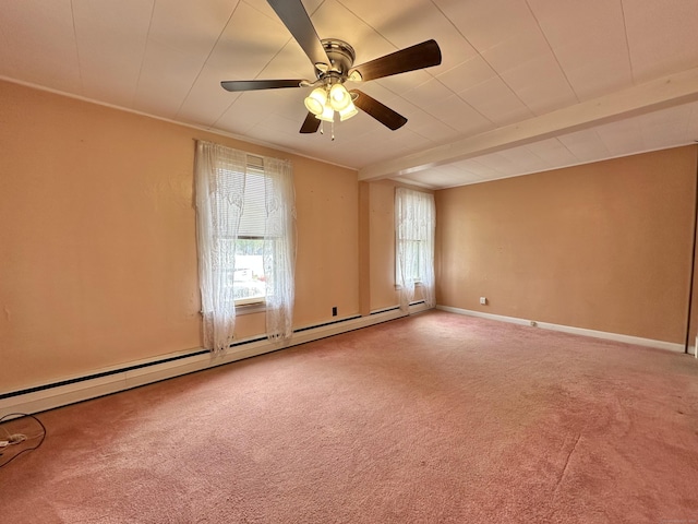 189 N Main St, Griswold, CT 06351 - carpeted spare room with baseboard heating, ceiling fan, and baseboards