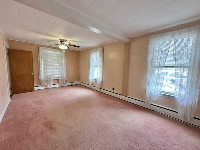 189 N Main St, Griswold, CT 06351 - carpeted spare room with plenty of natural light, a ceiling fan, and beam ceiling