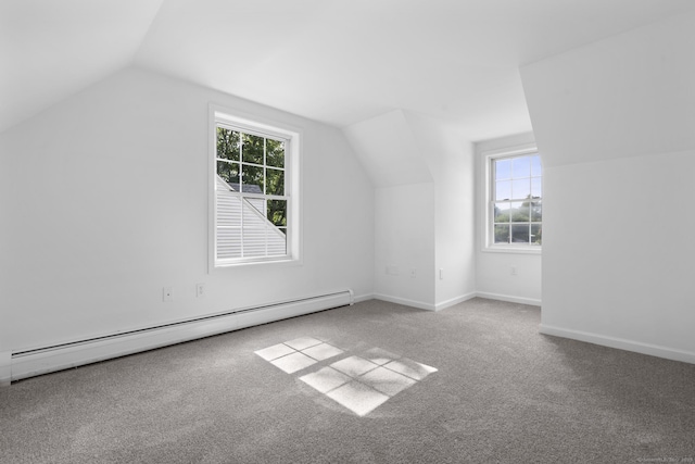 59 Colony St, Bristol, CT 06010 - bonus room with a baseboard radiator, lofted ceiling, carpet flooring, and healthy amount of natural light