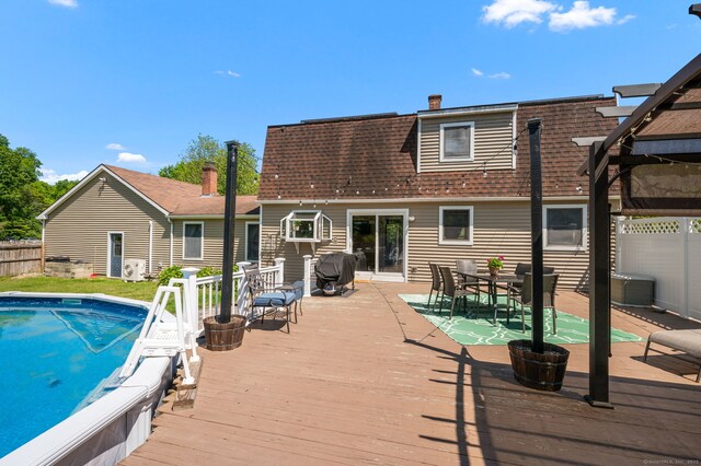 23 Lewis Rd, Preston, CT 06365 - view of pool with a deck and central AC unit