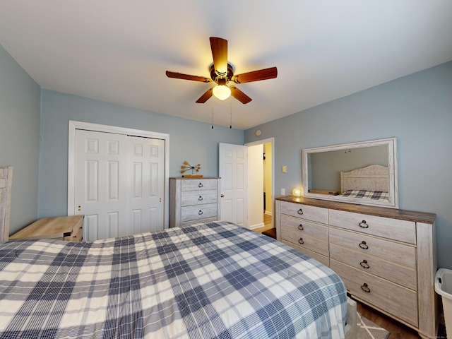 17 Fordyce Ct Apt 13, New Milford, CT 06776 - bedroom with a closet and a ceiling fan
