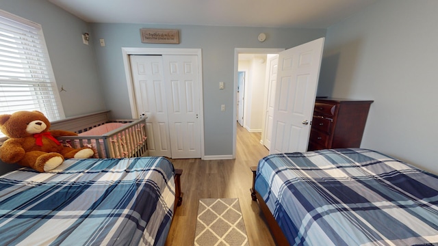 17 Fordyce Ct Apt 13, New Milford, CT 06776 - bedroom featuring wood finished floors, a closet, and baseboards