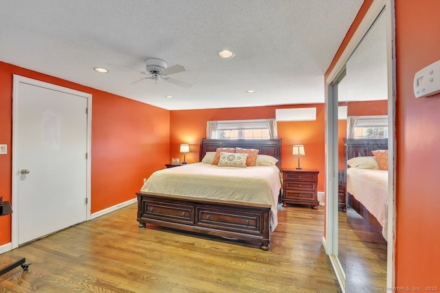 35 Summer St, Portland, CT 06480 - bedroom featuring multiple windows, light wood-type flooring, recessed lighting, a textured ceiling, and a ceiling fan