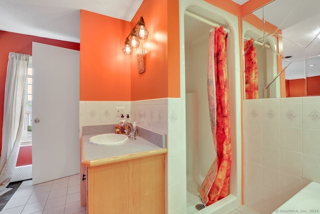 35 Summer St, Portland, CT 06480 - full bath featuring tile walls, tile patterned flooring, a stall shower, and vanity