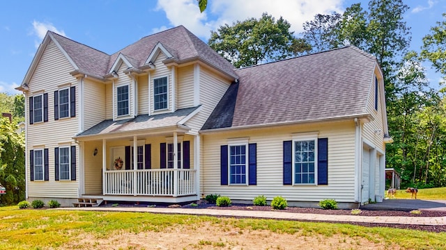 19 Heritage Brook Dr, East Haddam, CT 06423 - view of front of property featuring covered porch and a shingled roof