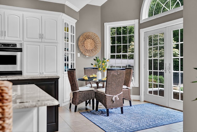 18 Cedar Spring Rd, Burlington, CT 06013 - dining area featuring french doors and light tile patterned floors