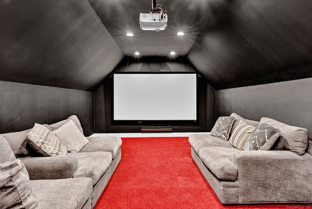 18 Cedar Spring Rd, Burlington, CT 06013 - home theater room with carpet flooring and vaulted ceiling