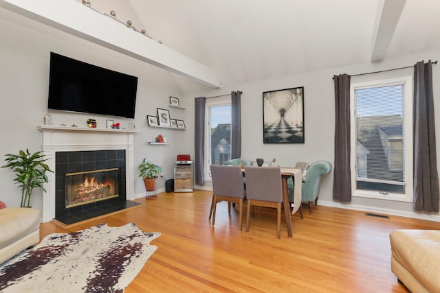 21 Hubbard Rd Apt 1, Wilton, CT 06897 - dining area with a fireplace and light wood-style floors