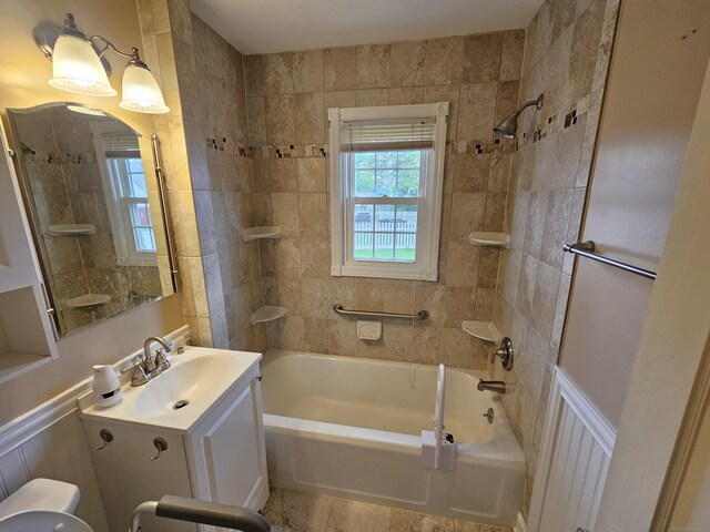 157 Garfield Rd, Bristol, CT 06010 - full bathroom with vanity, washtub / shower combination, and toilet