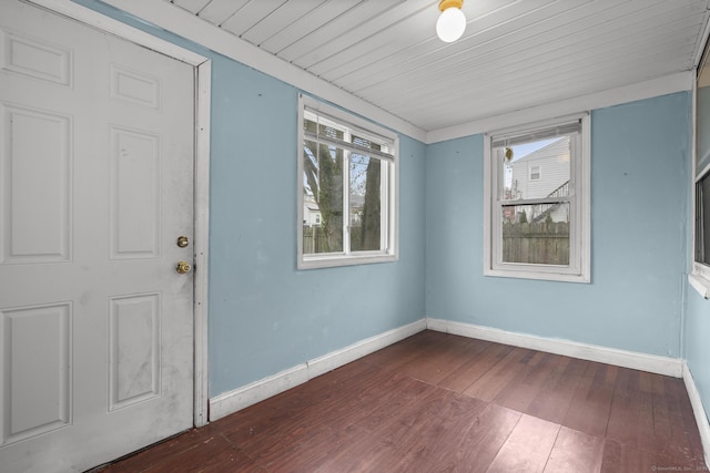 72 Maple St, Norwalk, CT 06850 - foyer with dark wood finished floors and wooden ceiling