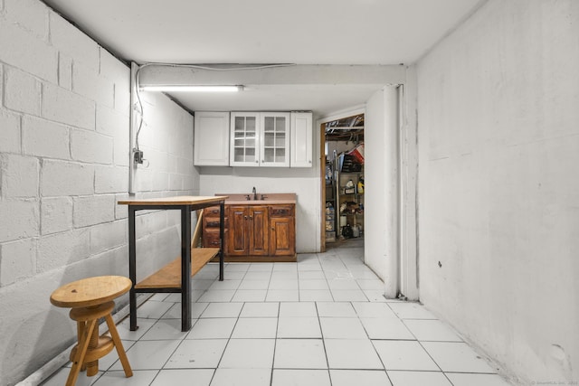 72 Maple St, Norwalk, CT 06850 - finished below grade area featuring a sink and concrete block wall
