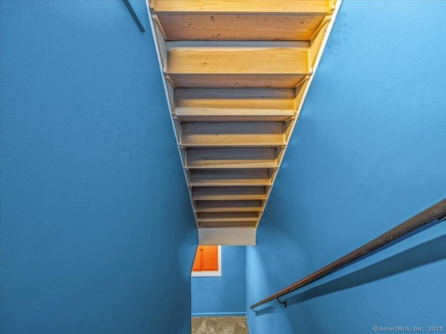 1081 New Haven Rd Apt 12F, Naugatuck, CT 06770 - staircase featuring carpet