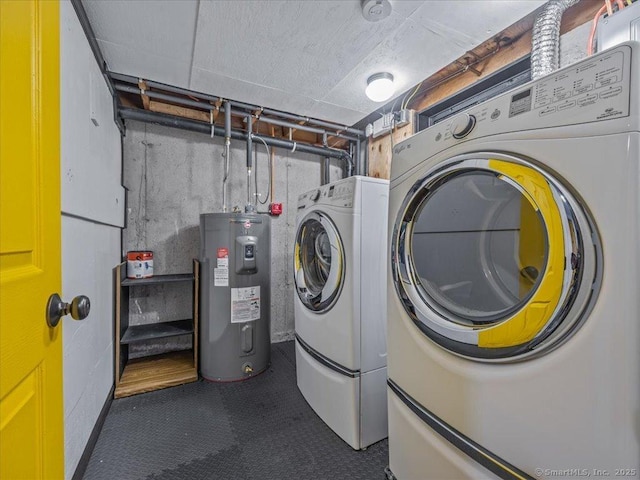 1081 New Haven Rd Apt 12F, Naugatuck, CT 06770 - laundry room featuring water heater and washer and dryer
