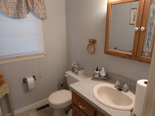 190 Sunnydale Ave, Bristol, CT 06010 - half bathroom with vanity, tile patterned floors, toilet, and baseboards