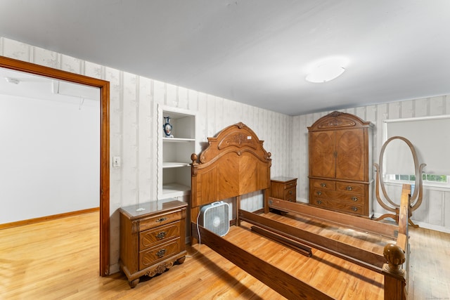120 Pulaski Hwy, Ansonia, CT 06401 - bedroom with wallpapered walls and light wood-style floors