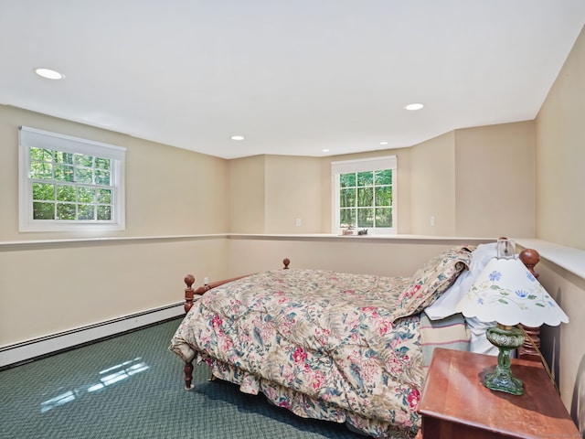 52 Grumman Ave, Wilton, CT 06897 - bedroom featuring recessed lighting, a baseboard radiator, and carpet