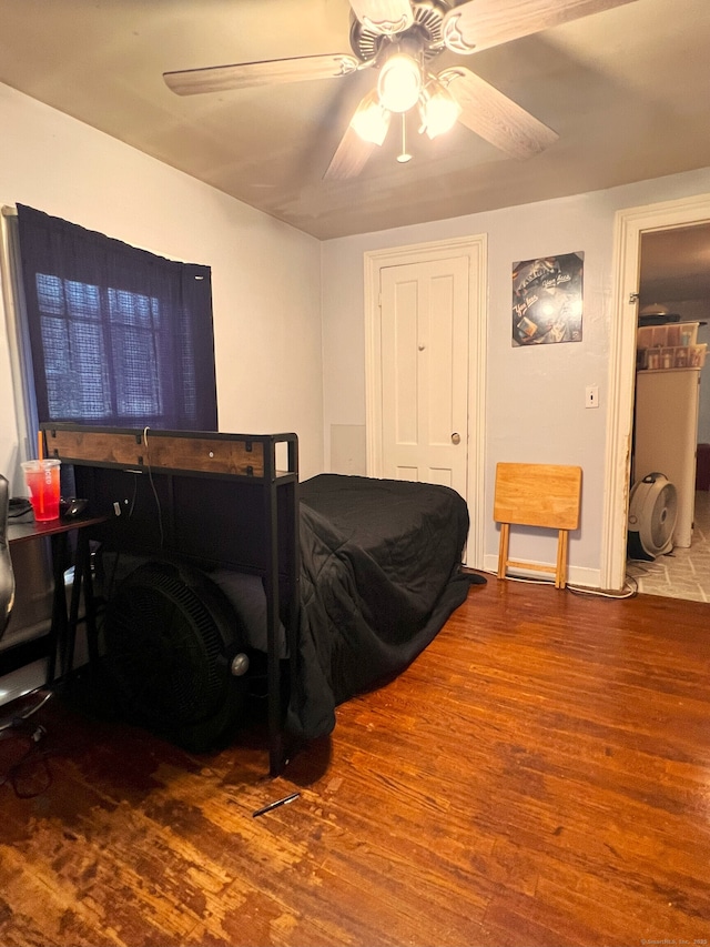 238 E Main St, Torrington, CT 06790 - bedroom with wood finished floors and a ceiling fan