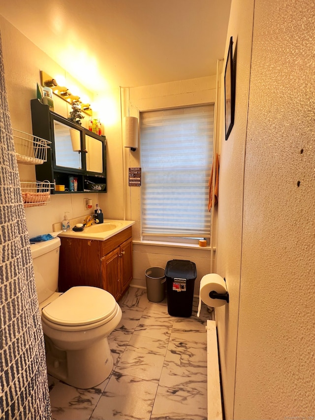 238 E Main St, Torrington, CT 06790 - half bath with marble finish floors and vanity