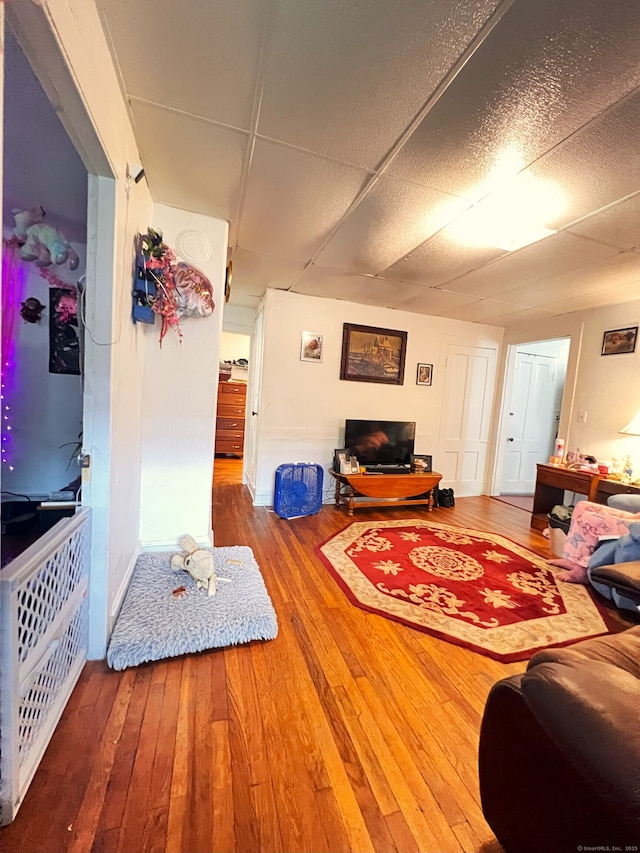238 E Main St, Torrington, CT 06790 - living area featuring hardwood / wood-style floors and a drop ceiling