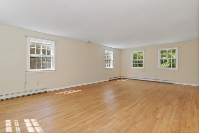 130 Sturbridge Ln, Fairfield, CT 06890 - empty room featuring a baseboard heating unit, light wood finished floors, and baseboard heating