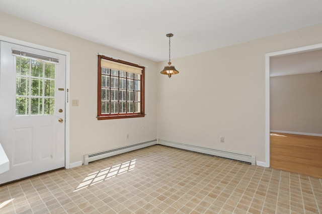 130 Sturbridge Ln, Fairfield, CT 06890 - unfurnished dining area with a baseboard radiator and baseboard heating